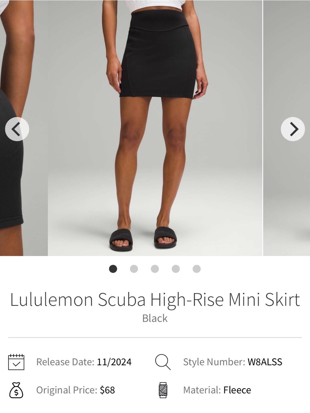 NWT lululemon athletica Scuba High-Rise Mini Skirt - Black size medium